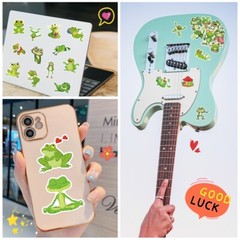 FUN FROGS STICKERS 20 pcs, Waterproof-Laptop Car Phone Fridge Water-Bottle Bike