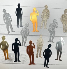 Die Cuts Gentleman Silhouette 14 Pieces *You Choose Color* Foil Mirror Glitter S