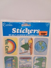 VTG Vintage Eureka Paper Magic Group 36 Stickers Pack Love Earth Day Recycle