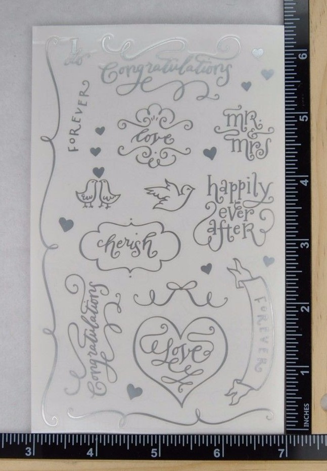 Mrs Grossman ROMANTIC WEDDING CAPTIONS REFLECTIONS Stickers MR & MRS LOVE