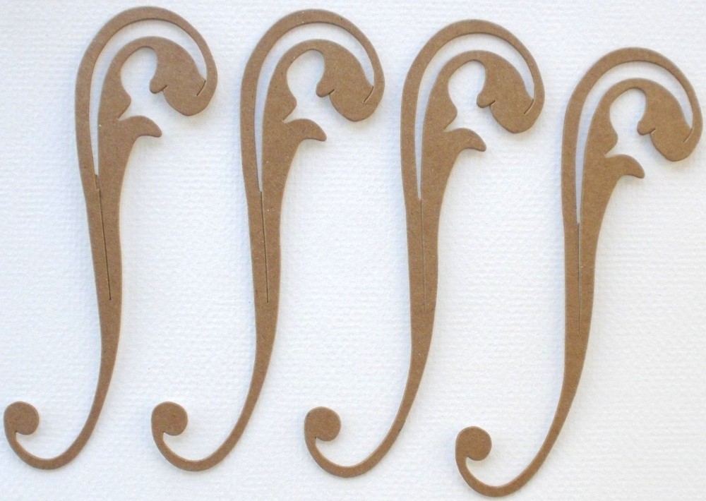 {3} ACCENT SWiRL – Style 4 – Decorative Flourish Chipboard Die Cuts – 5 1/2″