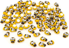 100PCS Flatback Self Adhesive Tiny Wooden Bee Embellishments for Bee Theme Brida