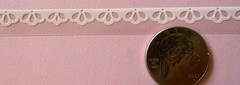 WHITE LACE BORDER Asst•Mylar Stickers (6pc)3/4”x 6”Flowers •Strips•Card Making•