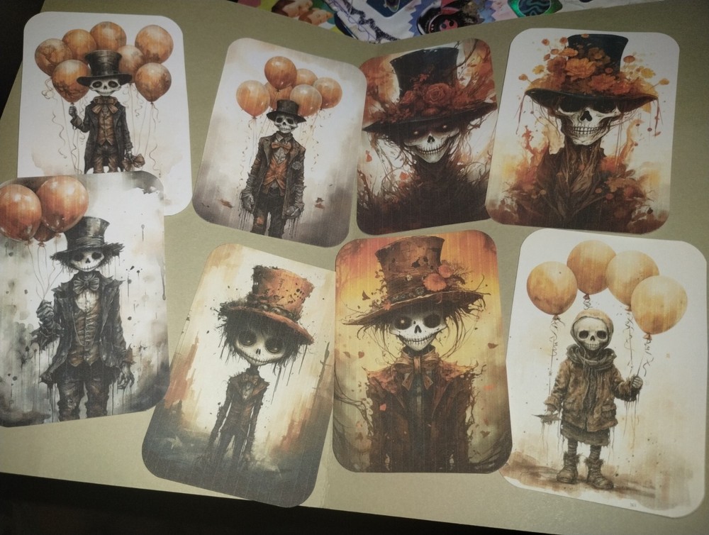 8 Creepy Tags Junk Journals Scrapbook USA Seller