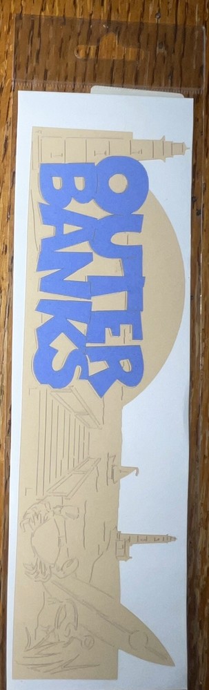 Scrapbook Customs, Outer Banks ~ Word & Background NC Island Scrapbook Laser Cut