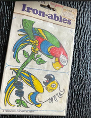 Scratch Sniff 3M IronAbles Iron-On Stickers Patches Parrots Artwork VTG 1984 3M