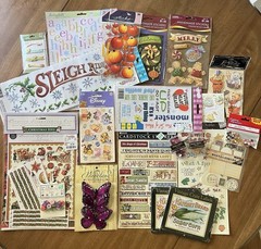 Vintage Scrapbook Craft Lot Stickers Rub Ons Brads Disney K&Company 22+ Items
