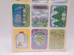 VTG Vintage Eureka Paper Magic Group 36 Stickers Pack Love Earth Day Recycle