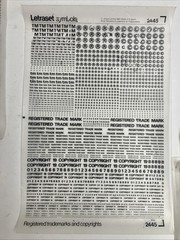 Letraset Symbols Registered Trademarks And Copyrights – 10 Sheets