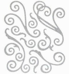 Swirl Swirls Flourish Bling Silver Glitter Accent Paper Studio Sticker