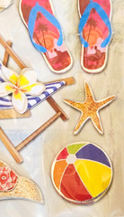 14 Count Handmade Scrapbooking Stickers 3D Beach Tropical Summer Surf Shells NEW