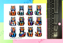 Sitting Tigers Sticker Sheet