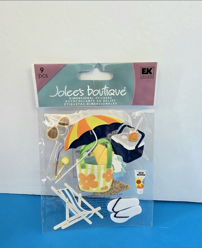 FREE SHIP! Jolee’s SUMMER GEAR Scrapbook Dimensional Stickers TRAVEL VACATION