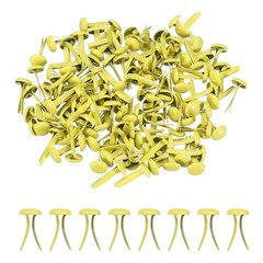 250Pcs Brads Paper Fasteners, 4.5×8 mm Metal Round Head Split Pins, Yellow