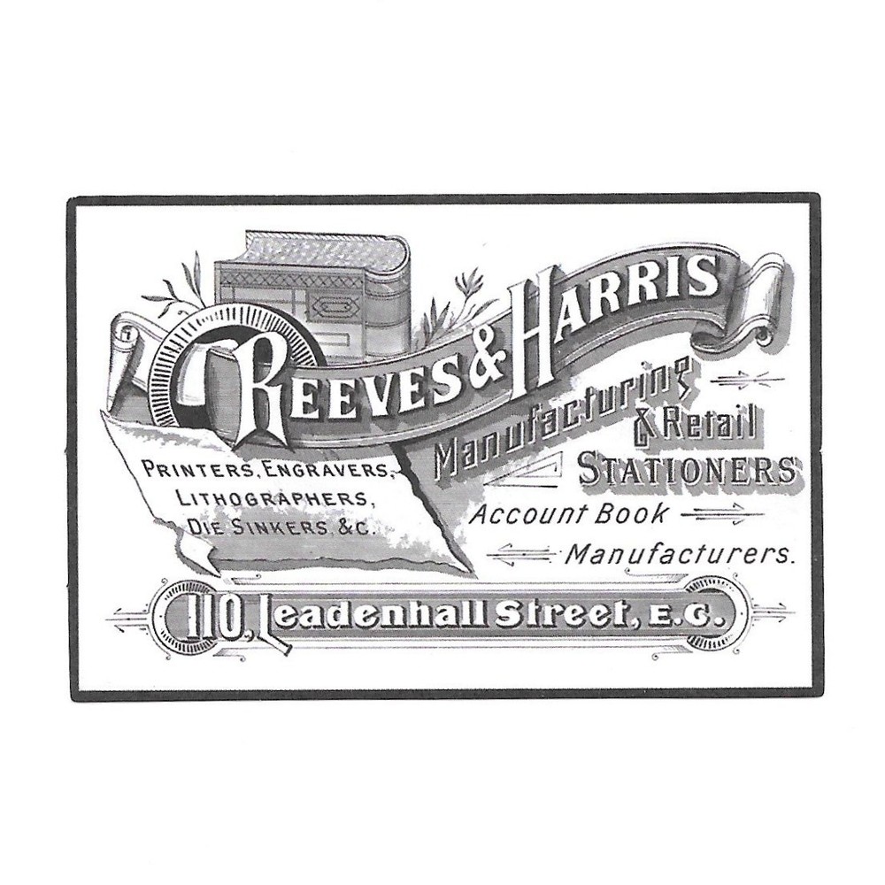 Reeves Harris Printer Engraver Lithographer London Vinyl Sticker Die Cut Retro