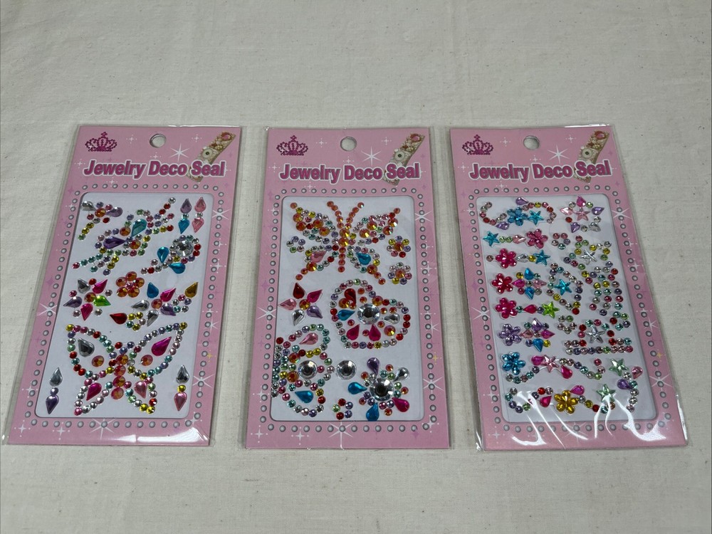 Gem Stickers Rhinestones 3D Self Adhesive Craft Scrap Book Cellphones 3 Patterns