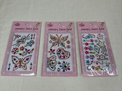 Gem Stickers Rhinestones 3D Self Adhesive Craft Scrap Book Cellphones 3 Patterns