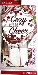 K&Company Natural Holiday Labels Christmas 2015 Peppermint Cozy Cheer 13 pc