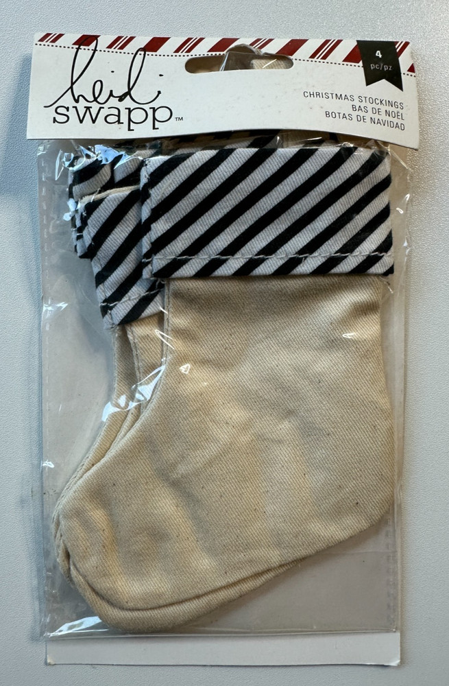 Heidi Swapp Believe Cotton Christmas Stockings 3×5.25 inches-4 Pieces