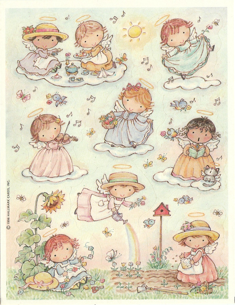 Vintage Hallmark Angels sticker sheet 1996 Excellent Condition
