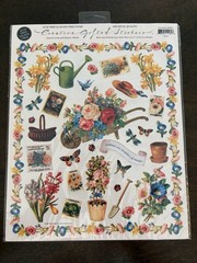 Vintage Gifted Line Stickers-Gardening & Roses 2 sheets 8 x 10