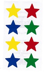 Frances Meyer Colorful Blue Red Yellow Green STARS Scrapbook Stickers 10 Sheets!
