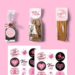 Ribbon Sticker Water Bottle Labels Breasts Cancer Awareness Sticker for Party