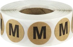 Natural Kraft Circle Medium M Clothing Size Stickers for Retail Apparel, 0.75…