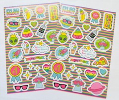 2 Sheets Groovy Girl Rainbow Novelty Stickers Crafts Planner Supply Scrapbook