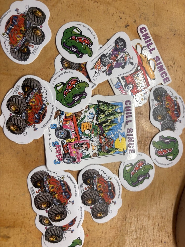 Brandy Melville Multicolor Stickers Lot Monster Truck Alligator «CHILL SINCE»
