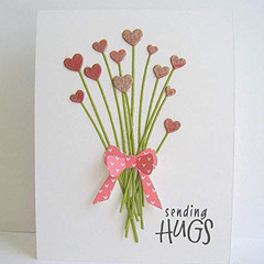6Pcs Heart Shape Flower Leaf Metal Die Cuts,Love Spring Flower Card Cutting Dies