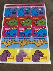 Vintage 3M Dinosaurs Scratch ‘N Sniff Peppermint Reward Stickers 1989 1 Sheet