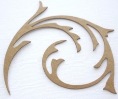 {6} *ELEGANT ROUND FLOURISH* Chipboard Die Cuts – 3 1/2″
