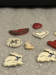 Vintage Wooden Scrapbook Embellishments- Bunnies, Hearts. Watermelon and More
