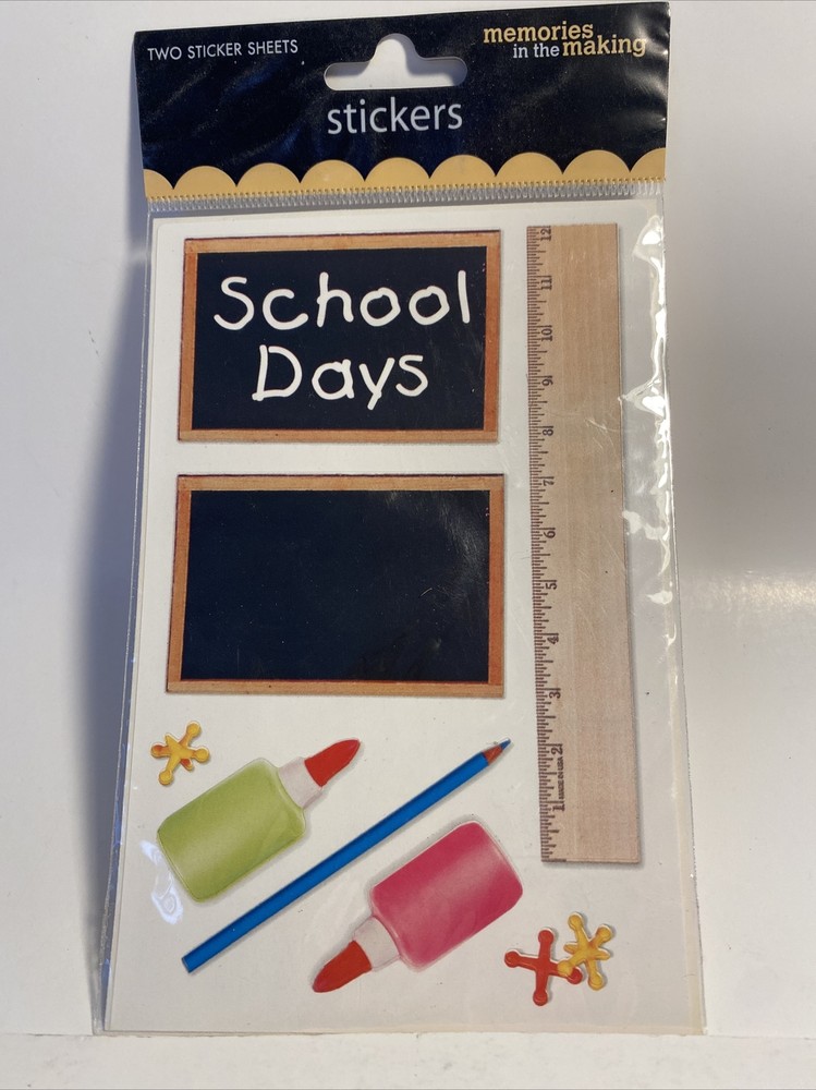 2004 Memories in the making SCHOOL DAYS sticker sheet 2 sheets back to school