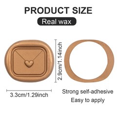 25Pcs Gold Heart Shaped Wax Seal stickers Self Adhesive Envelope Seal Stickers