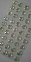 CraftbuddyUS 45pcs 12mm Stick On AB Clear Pointed Round Rhinestone Gems, Craft