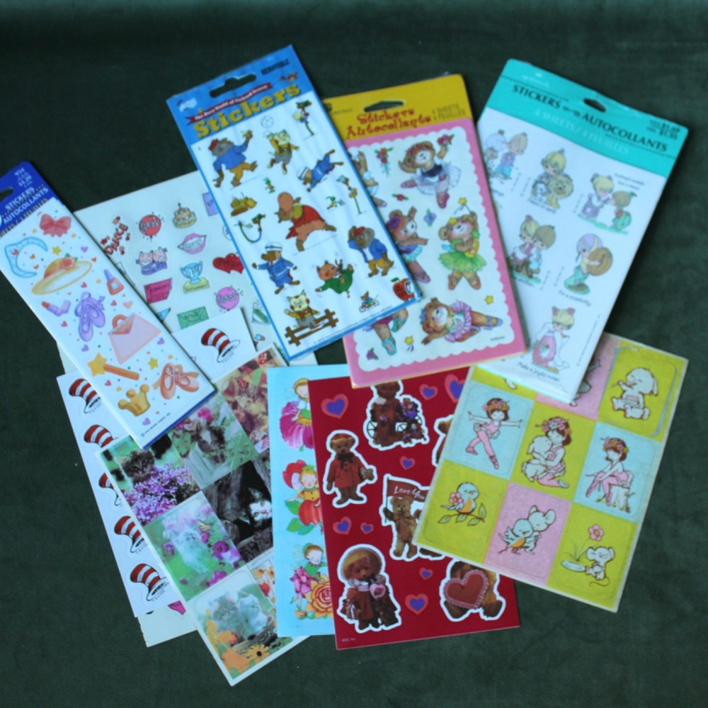 Sticker Lot Mixed Assorted Sticker Sheets Mostly Vintage