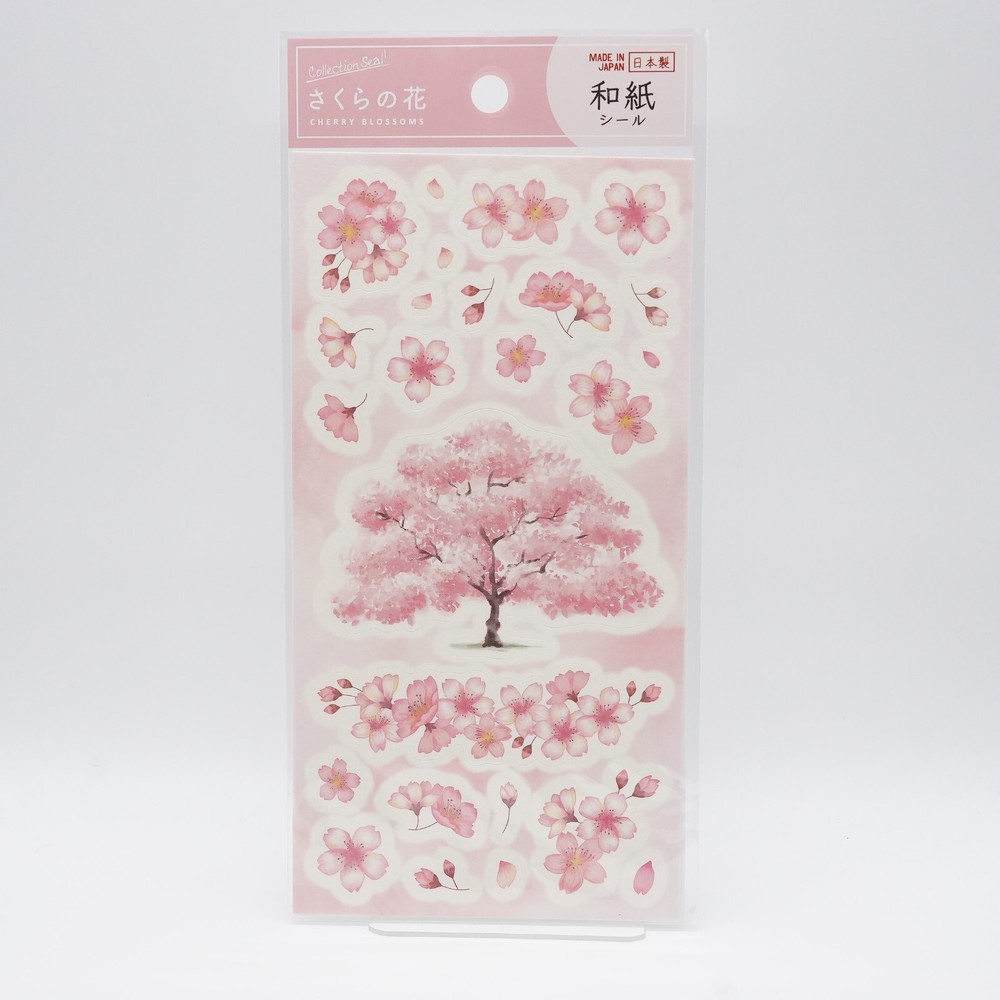 Synapse Japan Sakura Cherry Blossom Washi Paper Stickers Sheet (17.5cm x 9cm)