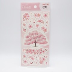 Synapse Japan Sakura Cherry Blossom Washi Paper Stickers Sheet (17.5cm x 9cm)