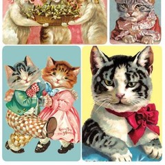 Violette Stickers – Scholar Cats – 1 Stylish Cat Sticker Sheet – Scrapbooks
