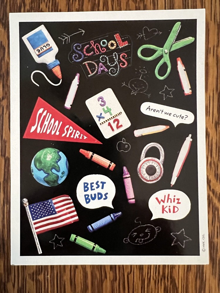 HTF Vintage Hallmark Stickers: School Days•School Spirit•Best Buds (Collectible)