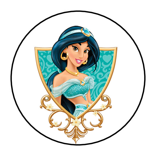 30 JASMINE STICKERS ENVELOPE SEALS LABELS 1.5″ ROUND ALADDIN CUSTOM MADE