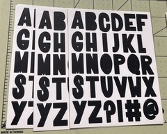 450Pcs Letter Stickers – 15 Sheets Uppercase Alphabet 1” Black, Gold & Silver