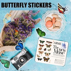 Butterfly Stickers(635 Pcs, 48 Sheets), Flower Stickers for Scrapbooking, Journa