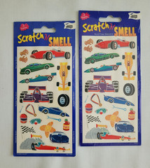 LOT of 2: Mello Smello Scratch ‘n Smell Stickers ~ 2003 Racing Cars Speedway NOS