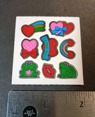 Vintage Stickers Rainbow Hearts Foil Mylar Sticker Mod VTG 80s 90s