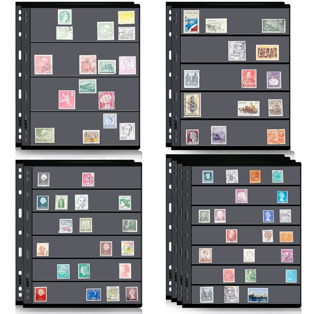 Gersoniel 10 Sheets Pages Postage 11.02 x 8.46 inches, black, transparent