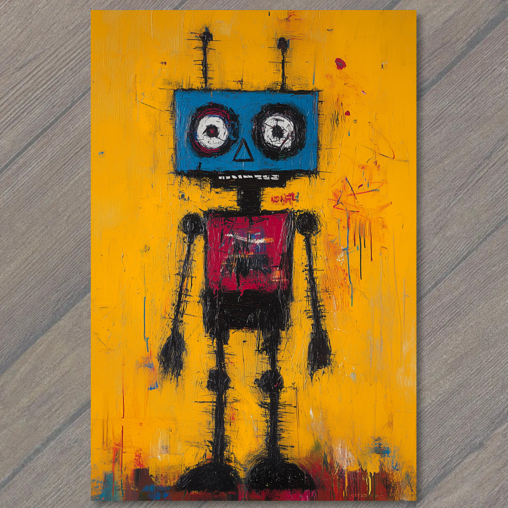 STICKER Blue Red Robot Yellow Chaos Urban Spray Punk Graffiti Style