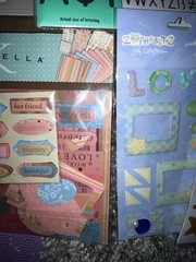 Craft Lot. Scrapbk New Stencils Stickers Stamps. Colorful Paper Sheets/square.